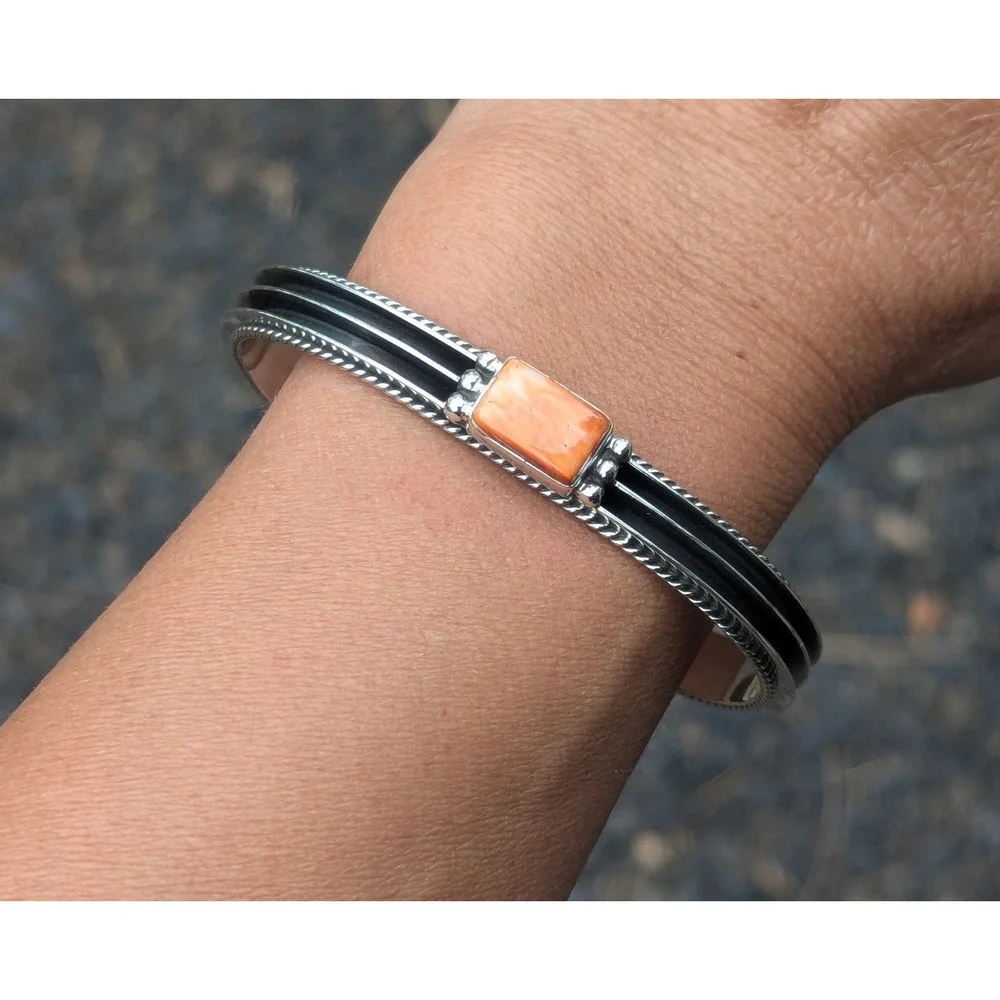 Native‎ American Bracelet Handmade and Signed Navajo Jewelry size 7 ***